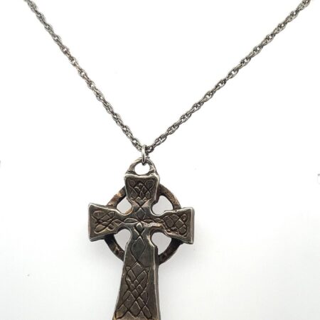 24” Cable Chain 925 Sterling Silver - 925 Celtic Cross Pendant Necklace - 23.5g