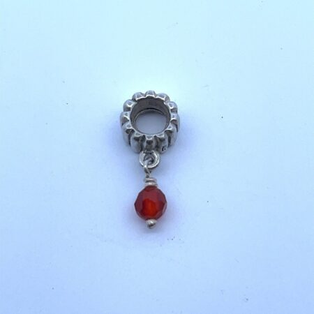 Pandora Sterling Silver Garnet Bead Marked ALE - 1.5 Grams