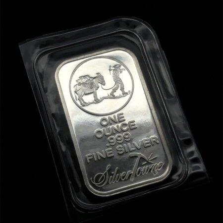 SilverTowne .999 Fine 1 Oz Silver Bar, Sealed, Miner & Donkey Design
