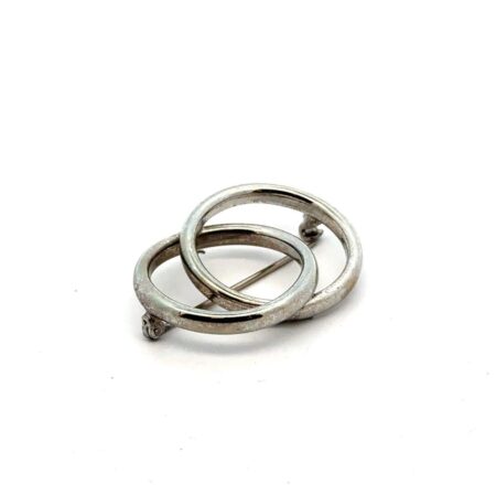 .925 Sterling Silver Double Hoop Pin, 4.3g
