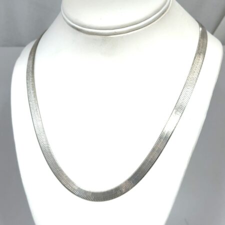 20” x 7mm Italy 925 Sterling Silver Herringbone Necklace 24.8g