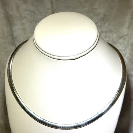 Sterling Silver, 6 MM wide 18 Inch Omega Necklace - 28.8 Grams