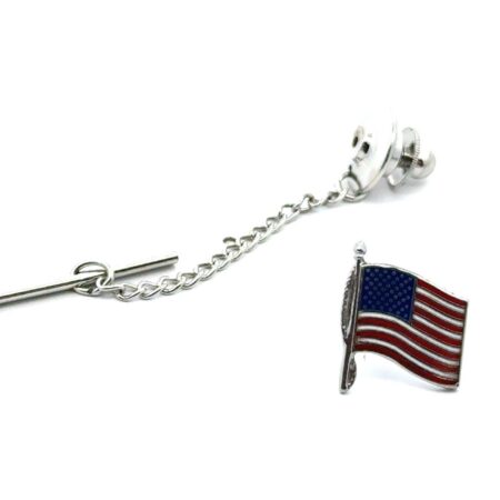 American Flag Tie Task .925 Sterling Silver, 4.2g