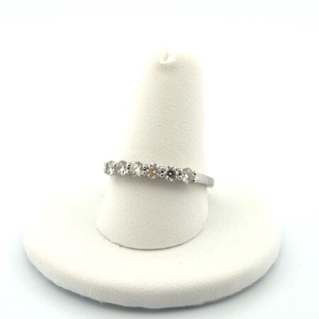 Size: 9 Lab Created Diamond Wedding Band 925 Sterling Silver Ring 1.8g