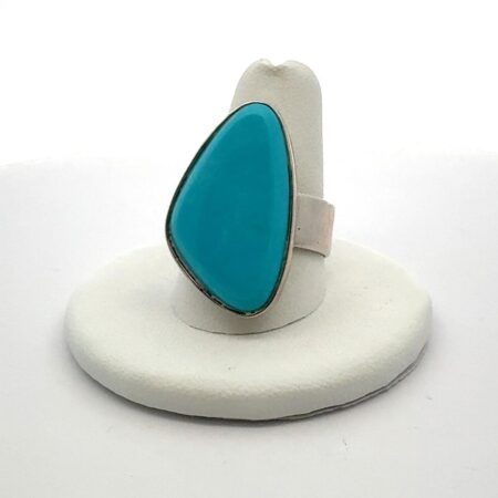 Vintage S.10 "DRT" Desert Rose Trading Co, .925 Silver Turquoise Southwest Ring