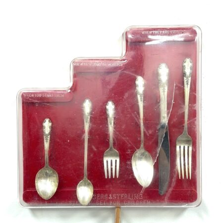 Rogers Sterling 6pc Step-Up Set for Children Monogramed w/ Original Case 148g