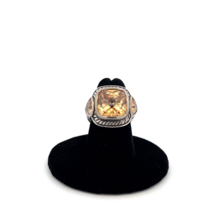 .925 Sterling Silver, Champagne Color CZ, Size 6