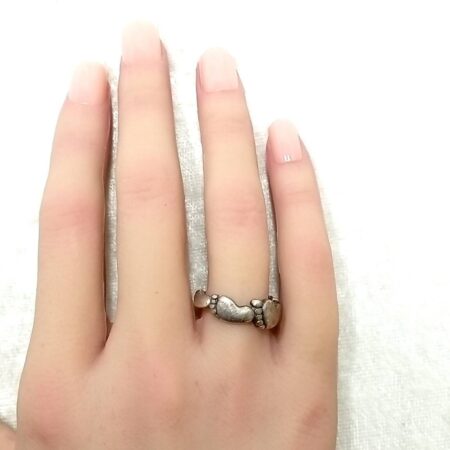 TMA .925 Sterling Silver 'Bare Feet' Band Ring 3.3 Grams Size-6