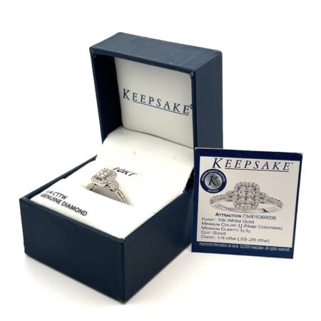 Keepsake 10kt White Gold & 1/4 CTTW Genuine Diamond Ring Size: 7 - 2.6g