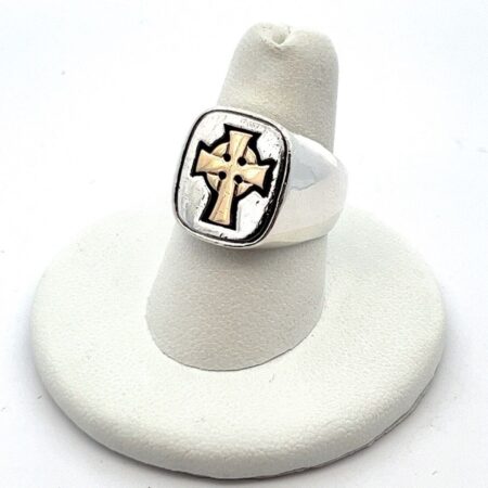 James Avery 14k Gold & Sterling Silver Celtic Cross Ring Size: 7.5