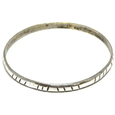 8” Mexico 925 Sterling Silver Bangle Bracelet 13g