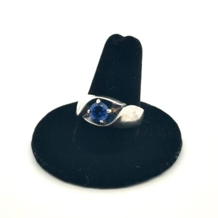 .925 Sterling Silver Dark Blue Topaz Ring, Size - 10, 6.1g