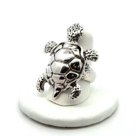 Large .925 Sterling Silver Sea Turtle Ring, Size - 8, 7.3g