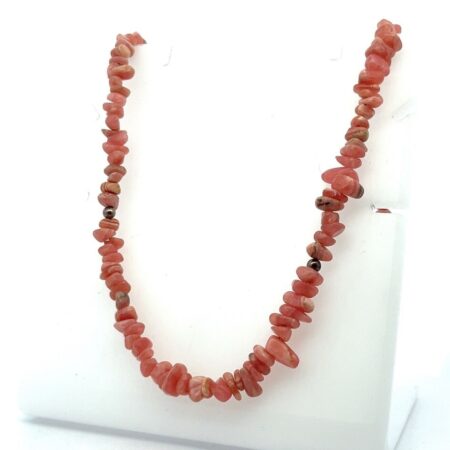 22” 925 Sterling Silver & Natural Rose Quartz Single Strand Necklace 43.4g