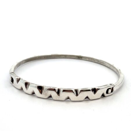 7” Mexico 925 Sterling Silver Hinged Bangle Bracelet 15.6g