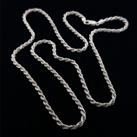 30” x 3mm Italy 925 Sterling Silver Rope Chain Necklace 28.1g