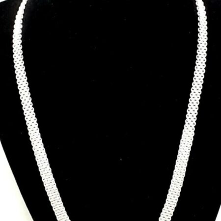 925 Sterling Silver 18 Inch Woven Necklace With New Tag 22.7 Grams