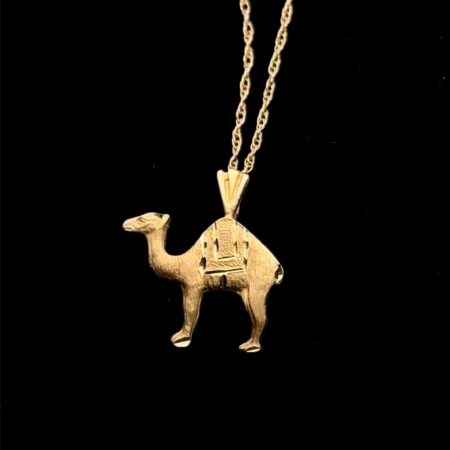 18” 14k Yellow Gold Camel Pendant On 14k Yellow Gold Necklace, 1.8g