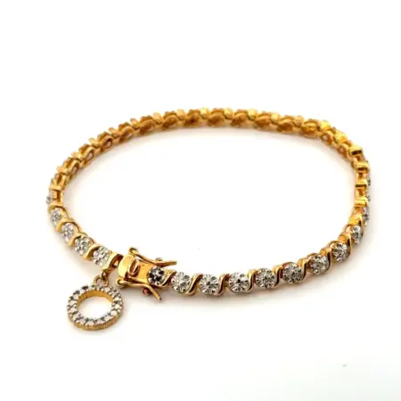 7” Ross Simons Gold Vermeil 925 Sterling Silver Bracelet w/ Charm 11.7g