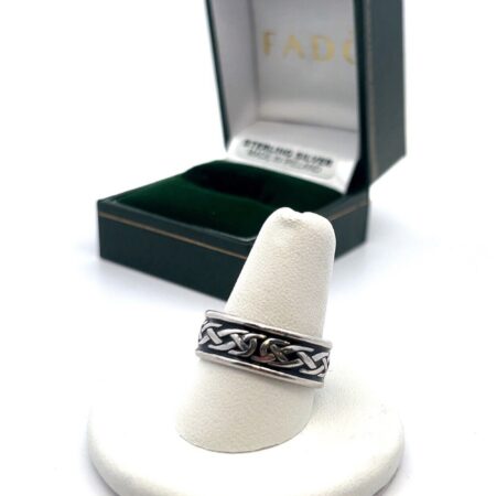 FADO 925 Sterling Silver Irish Celtic Knot Ring Size: 9