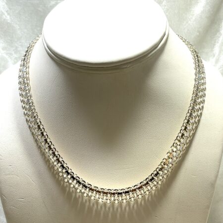 Sterling Silver 16.5” Bismarck Mesh Link Necklace-34.7 Grams! .925 Italy ITAOR