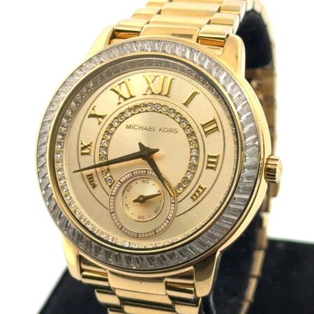 Michael Kors MK-6287 Gold Tone Women’s Quartz Wristwatch w/ Box & New Battery