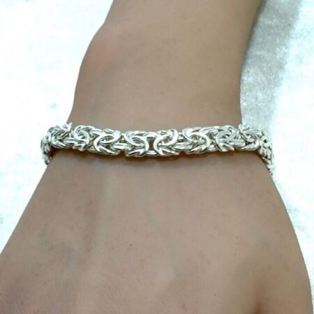 .925 Sterling Silver Byzantine 7.5 Bracelet, "Made in Italy" - 12.3g