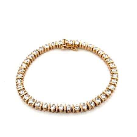 7” Gold Vermeil 925 Sterling Silver CZ Tennis Bracelet 16.7g