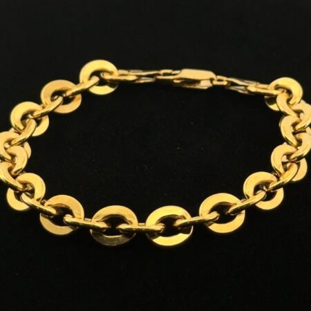 7” Italy Gold Vermeil 925 Sterling Silver Rolo Chain Bracelet 27.5g