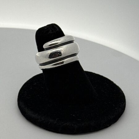 James Avery .925 Sterling Silver Graduated Dome Bypass Ring, Size - 5, 12.8g