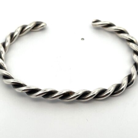 Vintage Native American 6.5” Twisted Sterling Silver Cuff Bracelet - 17.2 Grams