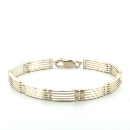 7” x 6.5mm Italy 925 Sterling Silver 5-Row Link Bracelet 15.5g