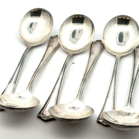 Baker Manchester .925 Sterling Silver Roanoke 4.25” Egg Spoon, Set Of 6, 44.1g