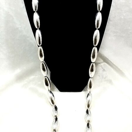 925 Sterling Silver Large Bead 34" Women's Necklace Marked Thailand 104.3 Grams