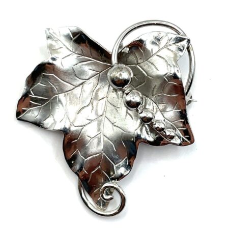 Vintage Carl Art Sterling Silver Etched Leaf Pin
