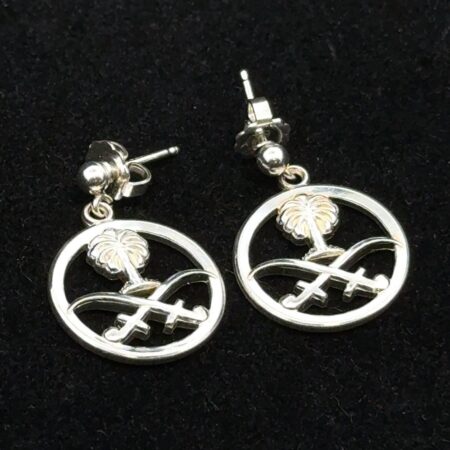 .935 Fine Silver Germany Germany, Saudi Arabia Charm Earrings, 3.6g