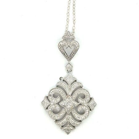 18” .925 Sterling Silver Diamond Pendant Necklace, 5.5g