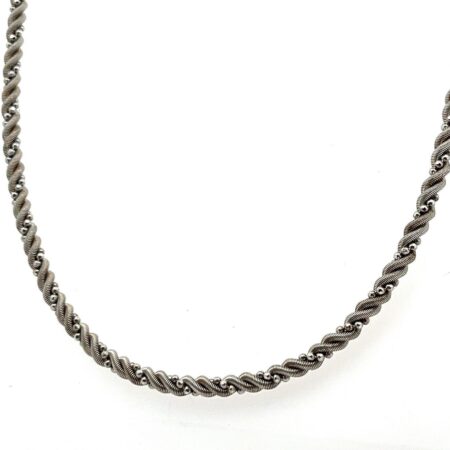 18”-20” Frederic Duclos Twist Rope Chain Necklace 925 Sterling Silver w/ Box 17g