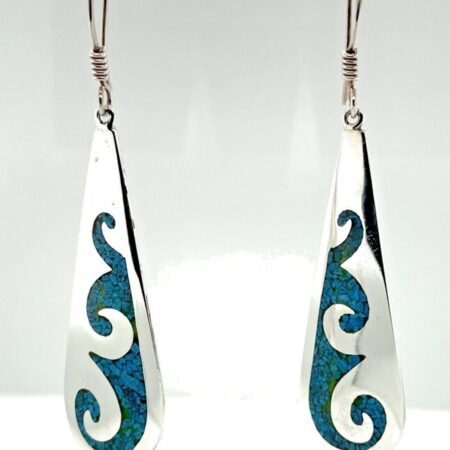 925 Sterling Silver and Turquoise Dangle Earrings