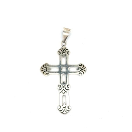 .925 Sterling Silver Holy Crucifix Cross Pendant, 8.2g