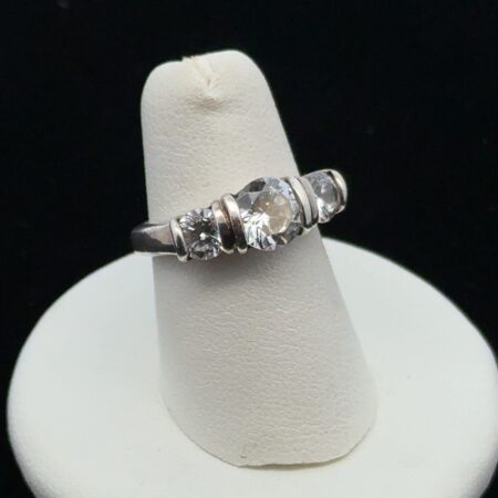 Vintage 925 Sterling Silver Cubic Zirconia Statement Ring, 4.9g