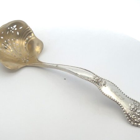 Adolphus  bt Mount Vernon 925 Sterling Silver Gold Wash Sugar Sifter 6” Monogram
