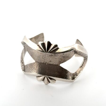 6.5” HBC Native American Sand Cast Large 925 Sterling Silver Cuff Bracelet 49.5g