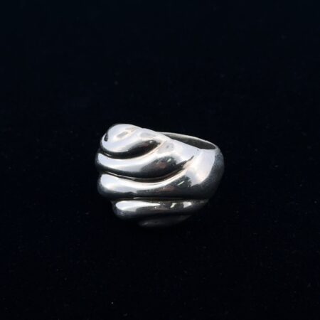 Size: 8 MWS 925 Sterling Silver Ribbed Dome Ring 8.3g