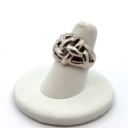 Vintage 925 Sterling Silver Woven Dome Ring Size: 6.5
