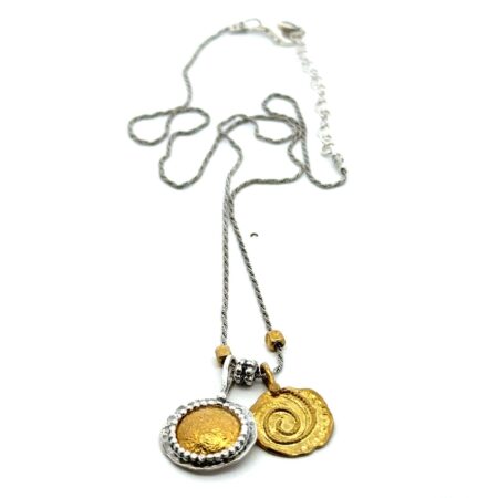 20” Silpada .925 Sterling Silver & Brass “Dawn To Dusk” Pendant Necklace, 5.9g