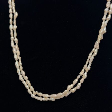 17.5” Freshwater Pearl Nugget Double Strand Necklace 12.2g