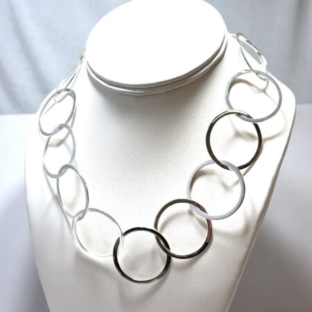 16” 925 Sterling Silver Large Round Circle Link Chain Necklace 27.3g