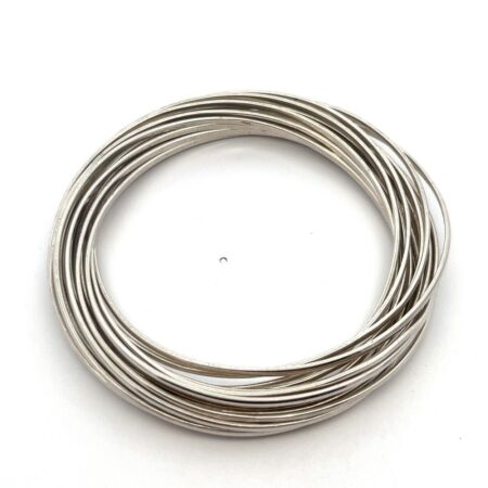 18-Interlocking Sterling Silver 1.7mm Wire Bangle Bracelets 74.8g