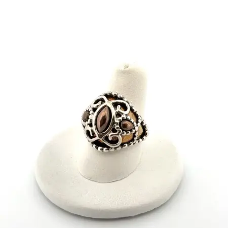 Size 8.5 Carolyn Pollack Relios 925 Sterling, Brass, & Copper Filigree Dome Ring